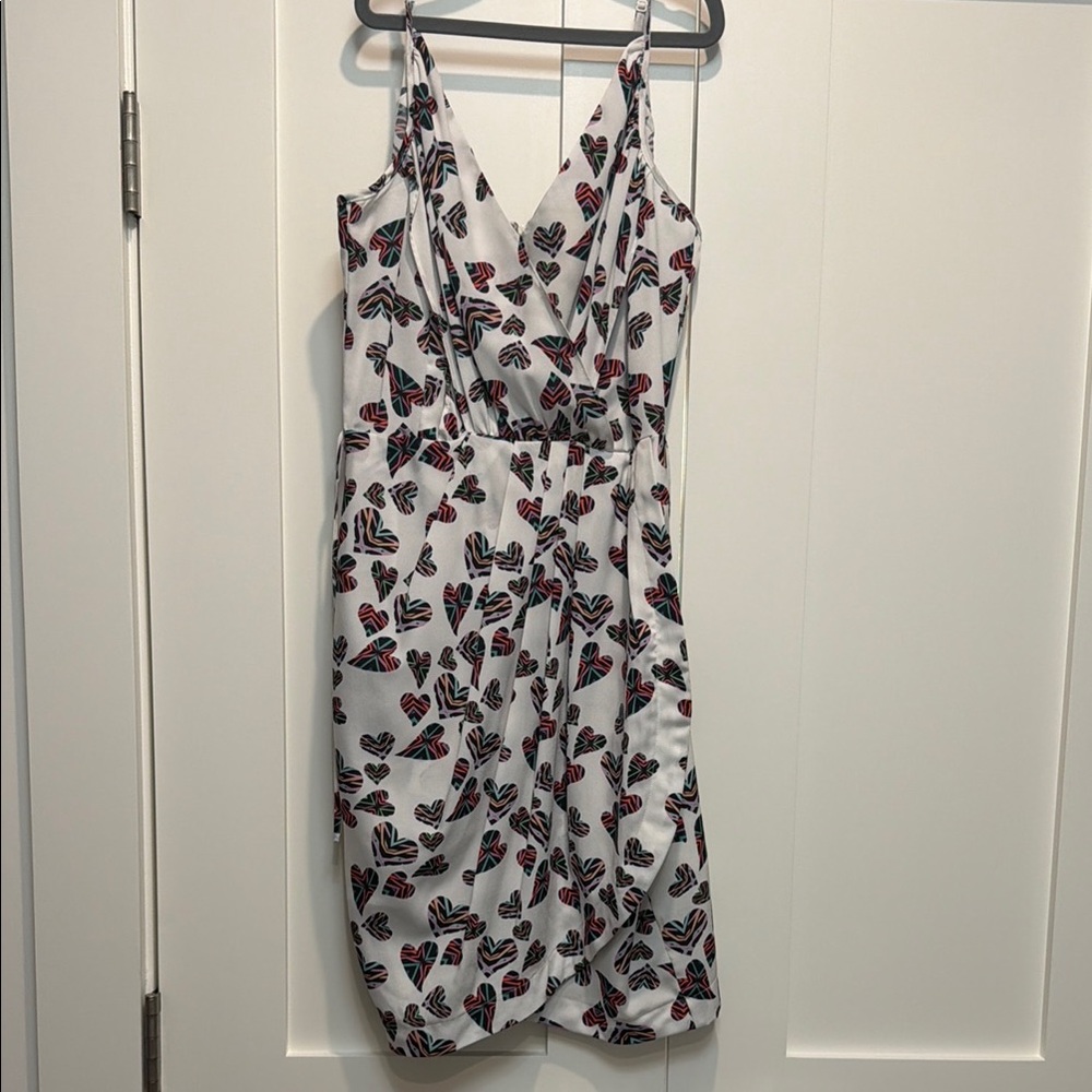 Yumi Kim Silk White Heart Print Dress